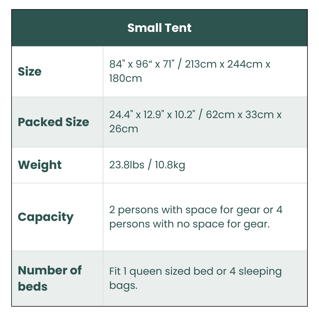 Small-Sized 2 Step Cabin Tent + FREE Camping Tarp (Up To 4 Person)