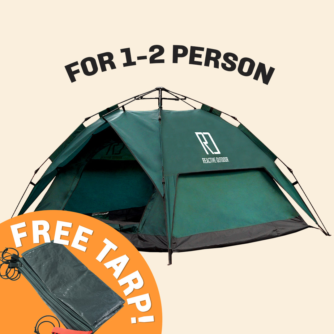 Small-Sized 3 Secs Tent + FREE Camping Tarp (Up to 2 Person, EU)