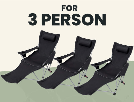 3x LoungeBack Camping Chair (Three-Chair Bundle)