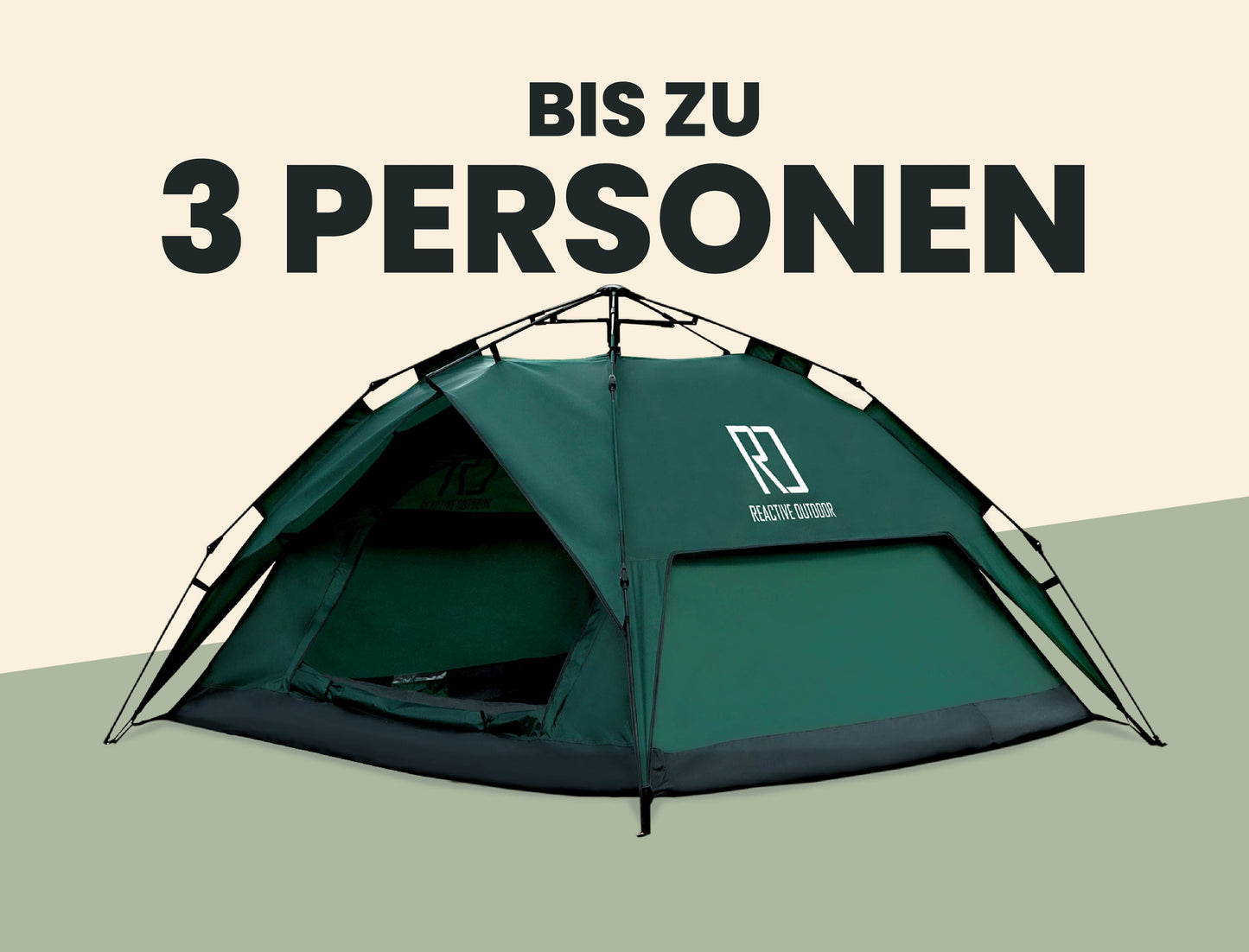 Großes 3-Sekunden-Zelt + GRATIS Campingplane (Bis zu 3 Personen, DE)