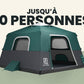 2-Step Cabin Tent – Très grande taille + Bâche de camping OFFERTE (jusqu’à 10 personnes, FR)