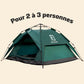 Tente 3 Secs Tent de grande taille + bâche de camping GRATUITE (Pour 2 á 3 personnes).